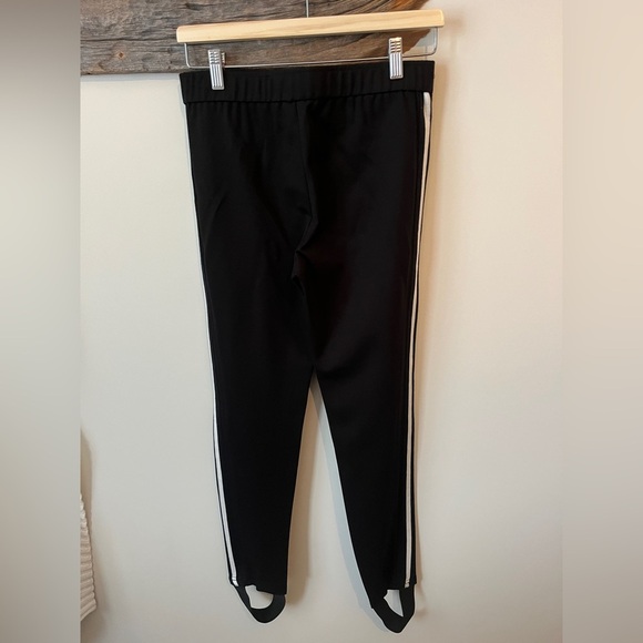 Pink Tartan Leather Stirrup Pants with Stripe Detail - Picture 2 of 4